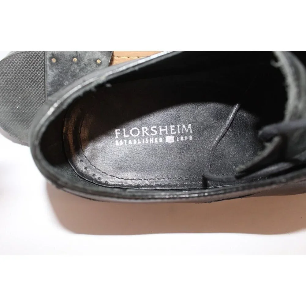 Florsheim Dress‎ Shoes Men's 7.5D Black Leather Classic Lace Up Modern Y2K 14139
